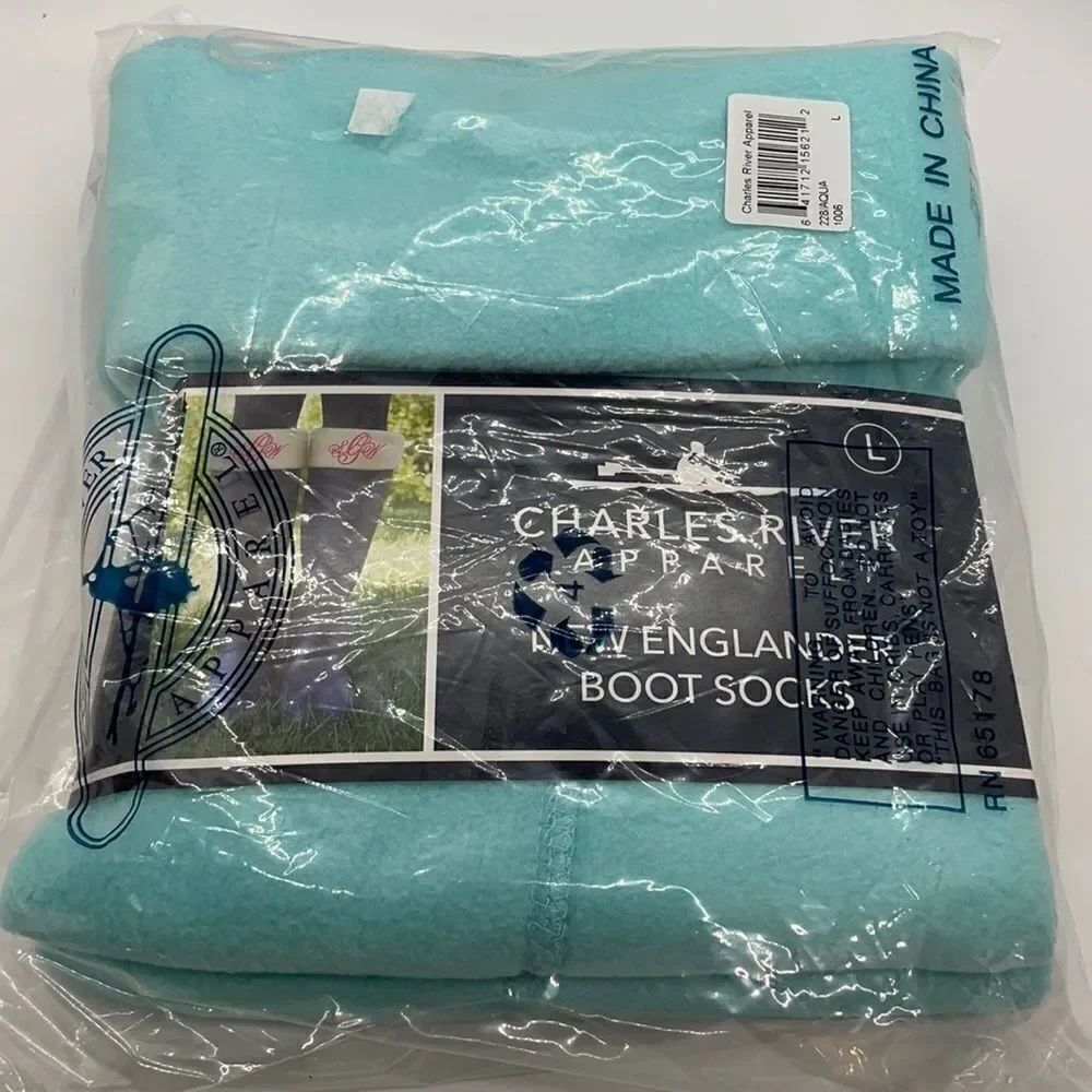 NWT Charles Rivers New Englander Boot Socks Aqua Size Large